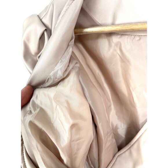 River Island faux leather belted peplum top in pink sz 6 - Picture 7 of 10